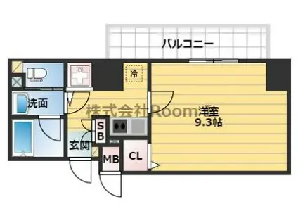 アドバンス大阪城レガーレ(1K/13階)の間取り写真
