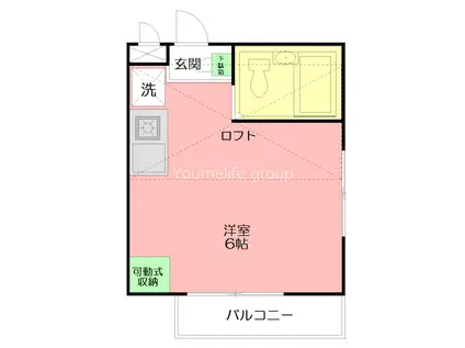 グロワール(ワンルーム/2階)の間取り写真
