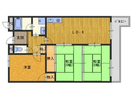 チェリーコート(3LDK/2階)の間取り写真