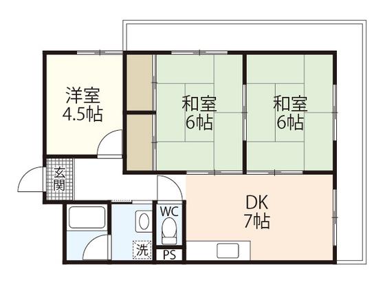 聖コーポ(3LDK/3階)の間取り写真