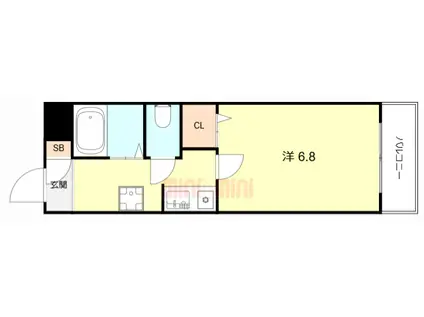 ソレイユ新伊丹(1K/1階)の間取り写真