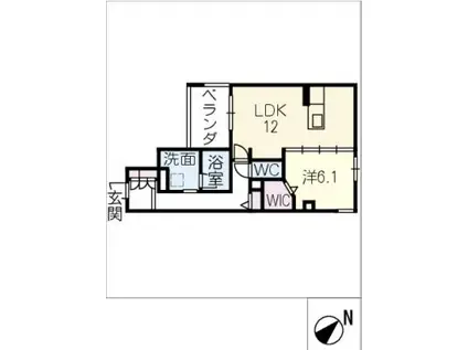 アンビエラ宝が丘(1LDK/2階)の間取り写真
