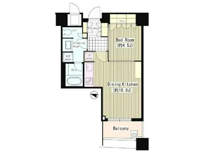 パークコート赤坂ザタワー(1DK/20階)の間取り写真