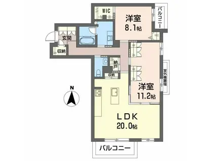 ルジェンド(2LDK/4階)の間取り写真