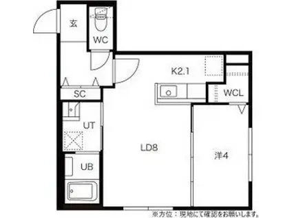 CAVIAR56(1LDK/1階)の間取り写真