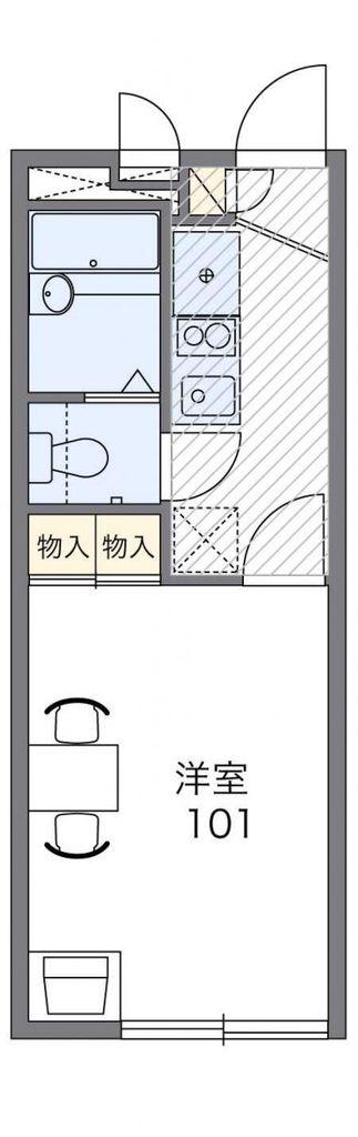 レオパレスフィーユII(1K/1階)の間取り写真