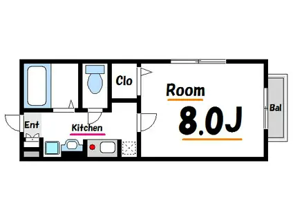 レグナムII(1K/1階)の間取り写真