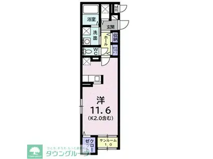 スターカレントI(ワンルーム/1階)の間取り写真