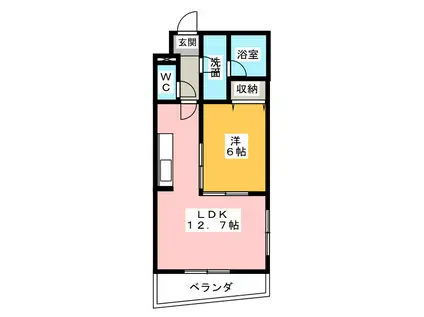 フォーシーズン(1LDK/3階)の間取り写真