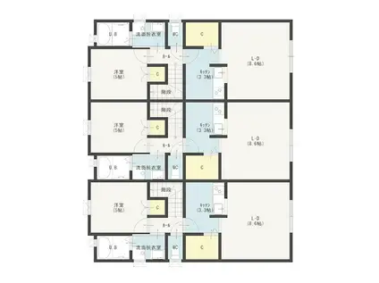 アーツ宮関II(1LDK/2階)の間取り写真