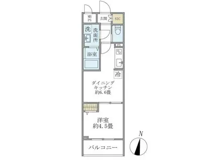 ワイエフ江古田(1DK/2階)の間取り写真