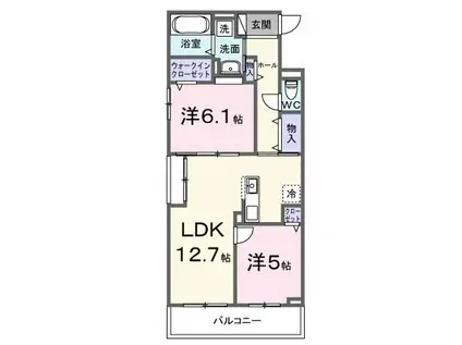 SYS大将軍(2LDK/3階)の間取り写真