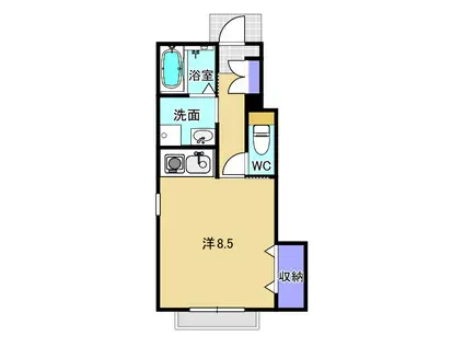 LIBERA(ワンルーム/1階)の間取り写真