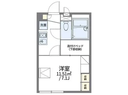 レオパレスサンチェリー(1K/1階)の間取り写真