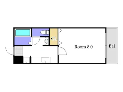 ヴィラコートKK(1K/1階)の間取り写真