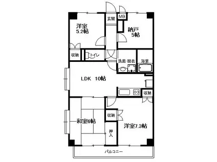 パストラルピア(3SLDK/4階)の間取り写真