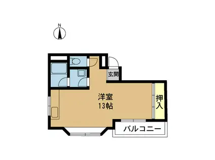 パラシオ中少路(ワンルーム/2階)の間取り写真