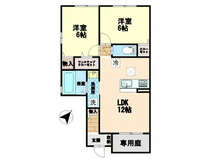 アリウムガーデン(2LDK/1階)の間取り写真