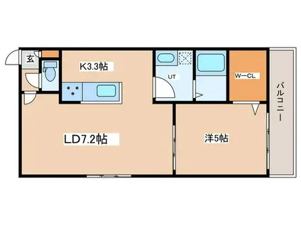 CHEVAL北10条(1LDK/3階)の間取り写真