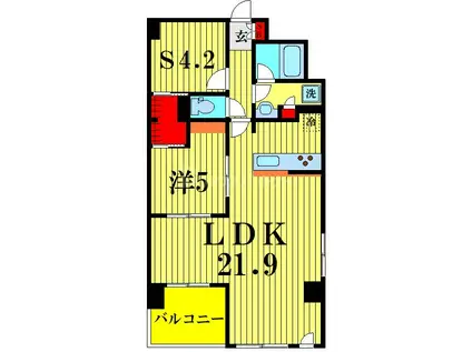 シルクボーテ(1SLDK/4階)の間取り写真