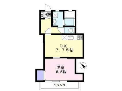 SKハイム(1DK/2階)の間取り写真