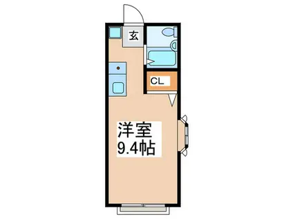 ヒルサイド向ヶ丘I(ワンルーム/2階)の間取り写真