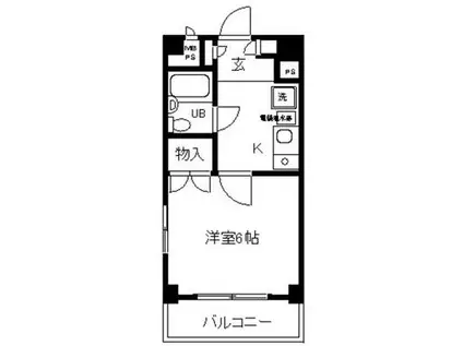 日神パレステージ南林間第2(1K/2階)の間取り写真
