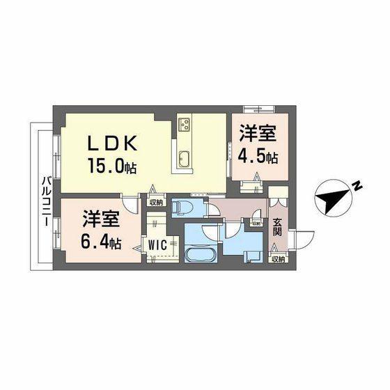 カーサ・アチェロ(2LDK/2階)の間取り写真