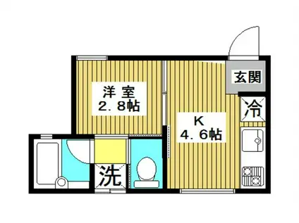 シャルルボヌール(1K/1階)の間取り写真