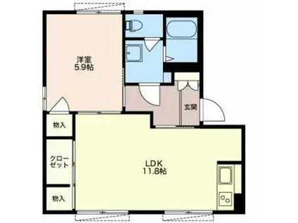 コーポ嶋田(1LDK/1階)の間取り写真