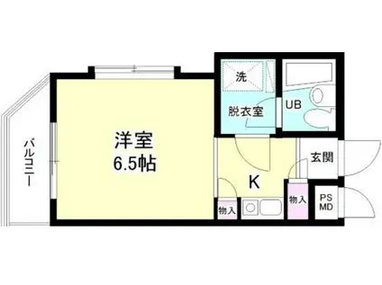 セザール第二 西小山(1K/2階)の間取り写真