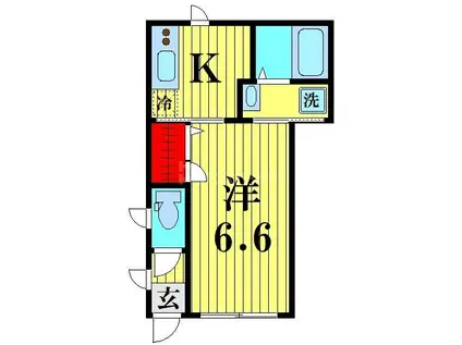 BONHEUR III(1K/1階)の間取り写真