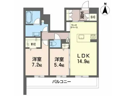 シャーメゾン蘇原村雨(2LDK/1階)の間取り写真