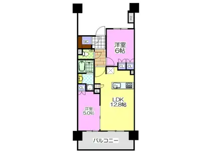 アトラス上熊本(2LDK/13階)の間取り写真