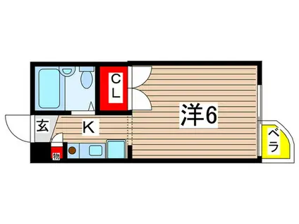 ユーチャリス(1K/3階)の間取り写真