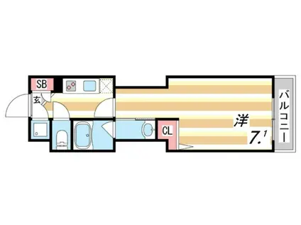 シャーメゾン 神戸(1K/8階)の間取り写真