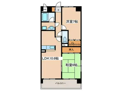 パストラルオオサワ(2LDK/3階)の間取り写真