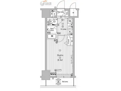 グランド・ガーラ横濱万世町(1K/4階)の間取り写真