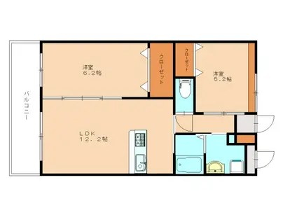 GRACEFUL中井(2LDK/5階)の間取り写真