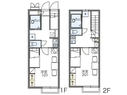 プラティーク那須塩原(1K/1階)の間取り写真