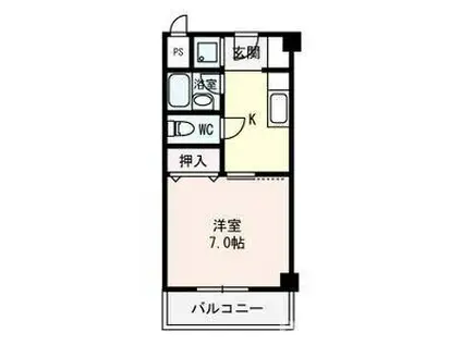 ヴェルドゥール北春日丘(1K/3階)の間取り写真