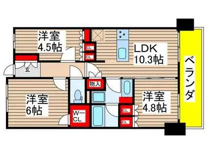 コンフォリア成増グリーンサイド(3LDK/7階)の間取り写真
