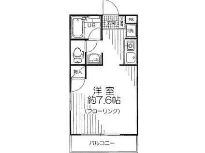 ポプラ倶楽部501(1K/2階)の間取り写真