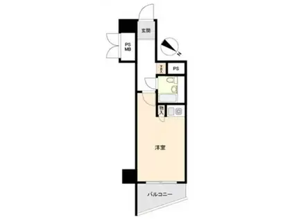 ライオンズマンション川崎駅南(ワンルーム/4階)の間取り写真