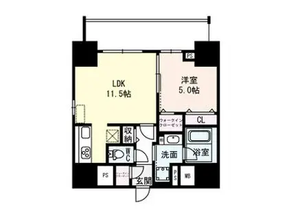 FLAIR丸の内(1LDK/9階)の間取り写真