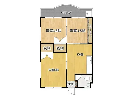 オーシャンパレス大平(3DK/3階)の間取り写真