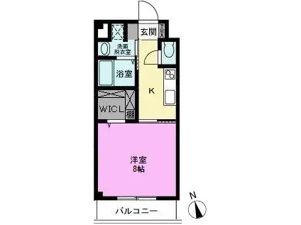 プレイスワン(1K/2階)の間取り写真