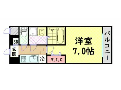 QUINTET NAMBA(1K/2階)の間取り写真