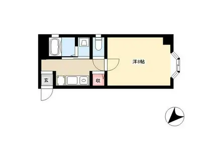 シャトレ上小田井(1K/1階)の間取り写真