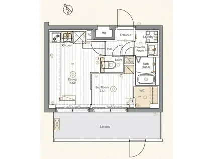 ヴォーガコルテ目白台(1DK/5階)の間取り写真